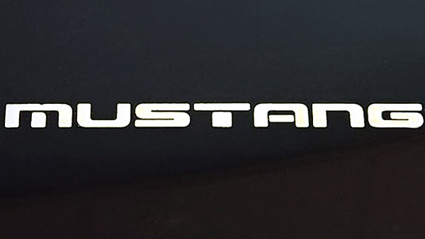 White Mustang Lettering